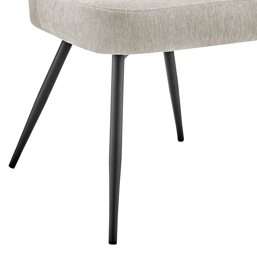 Chaise de salle à manger contemporaine en chenille naturelle avec assise rembourrée