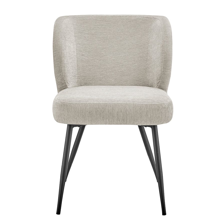 Chaise de salle à manger contemporaine en chenille naturelle avec assise rembourrée