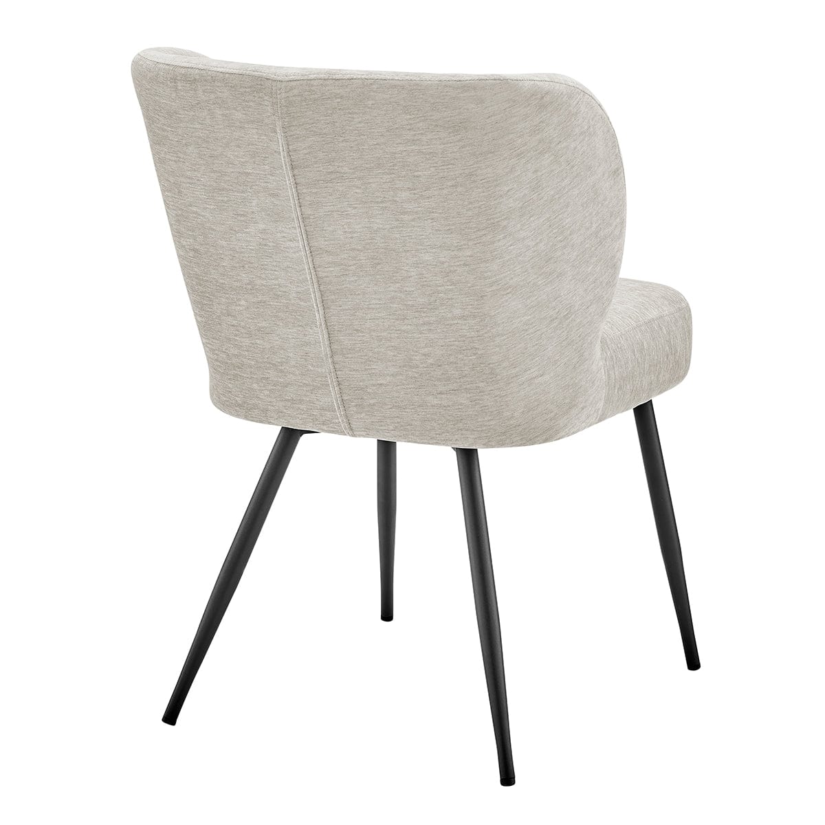 Chaise de salle à manger contemporaine en chenille naturelle avec assise rembourrée