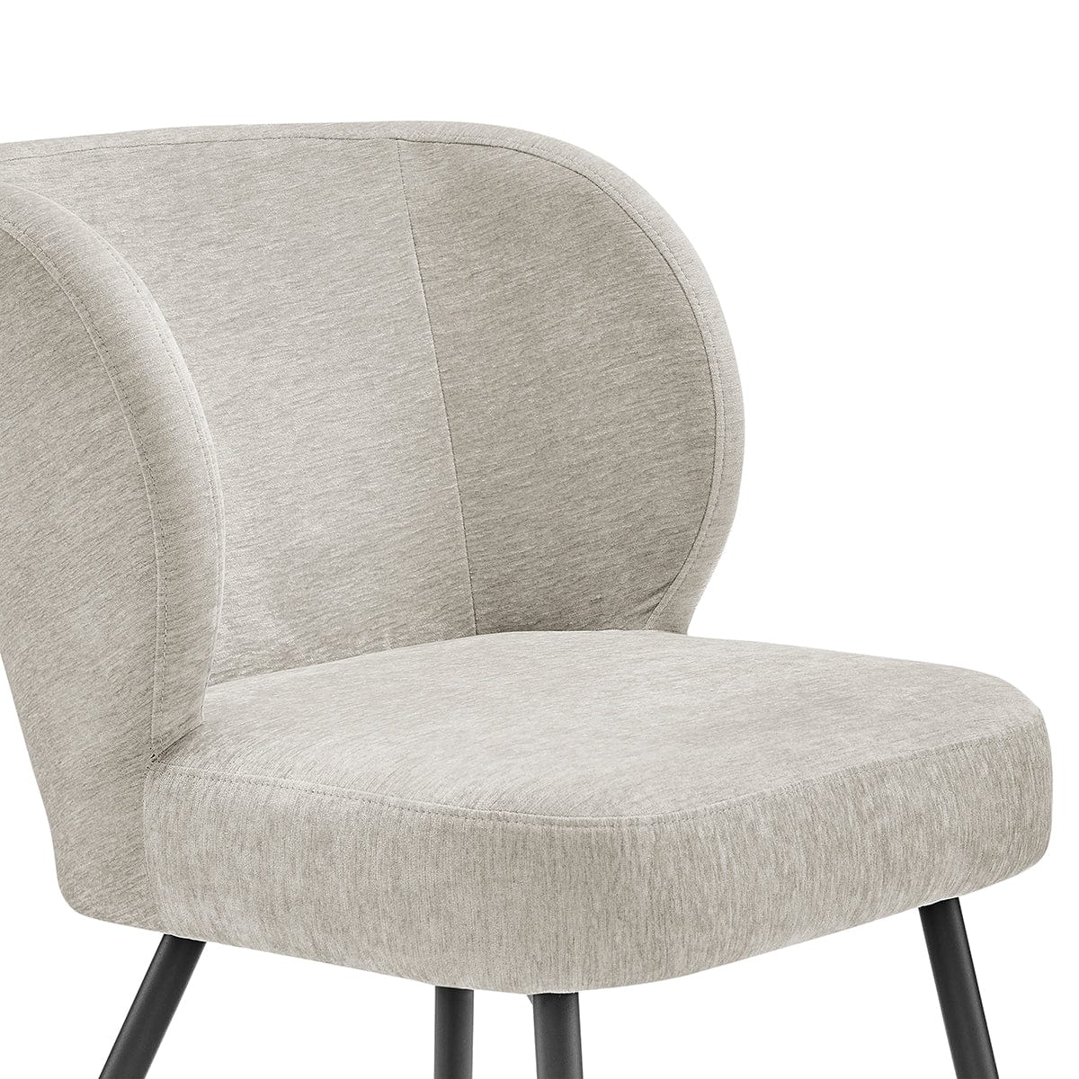 Chaise de salle à manger contemporaine en chenille naturelle avec assise rembourrée