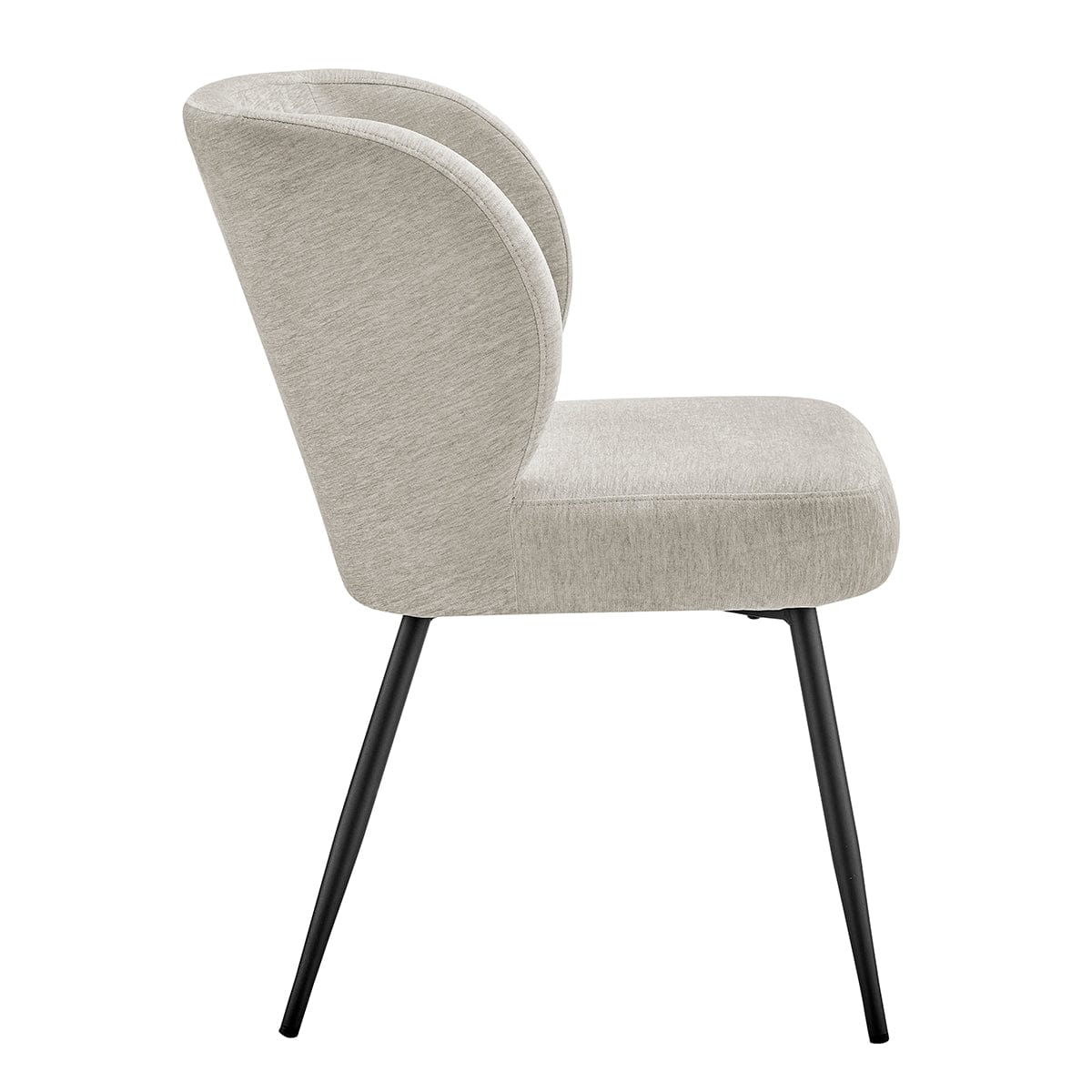 Chaise de salle à manger contemporaine en chenille naturelle avec assise rembourrée