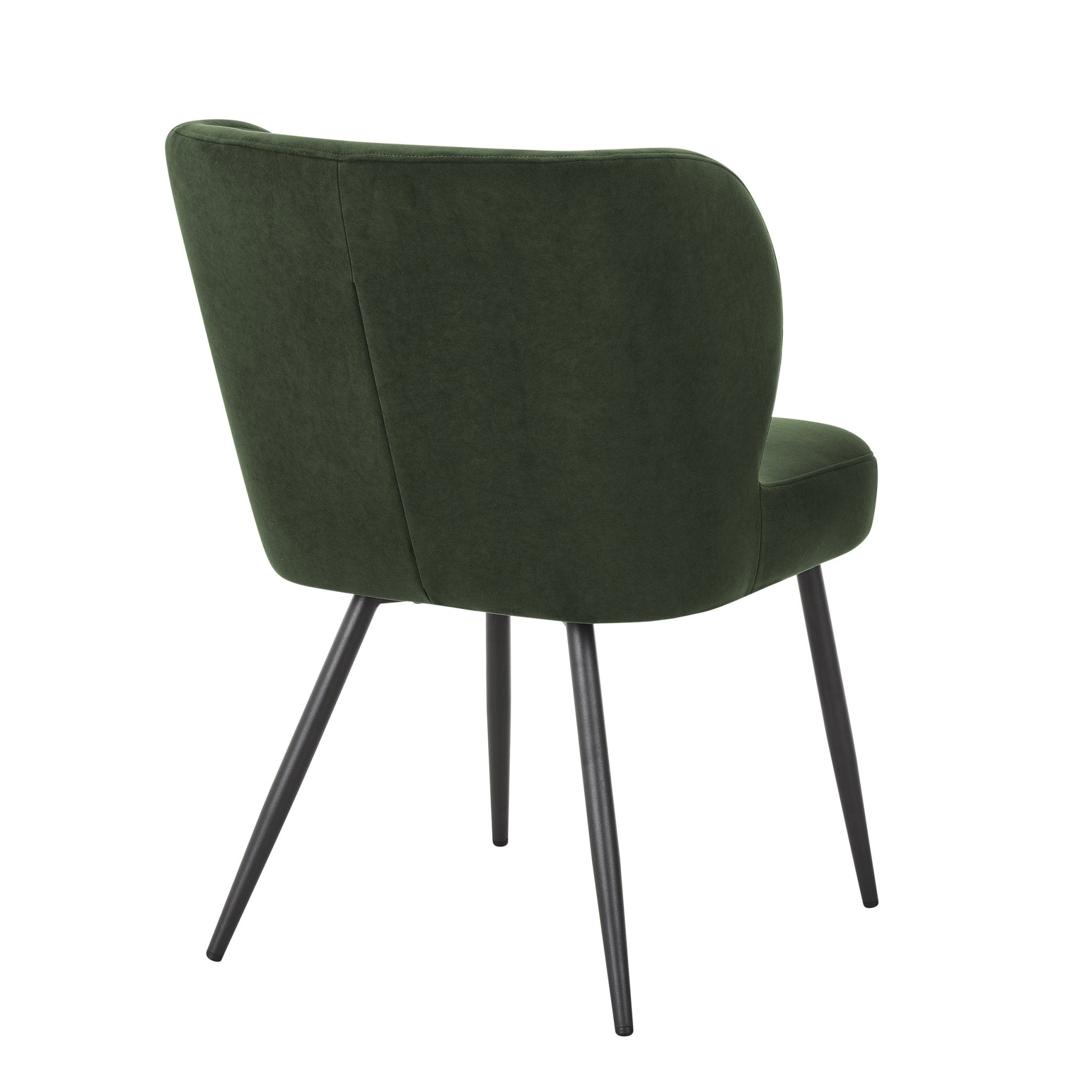 Chaise de salle à manger contemporaine en velours olive foncé avec assise rembourrée