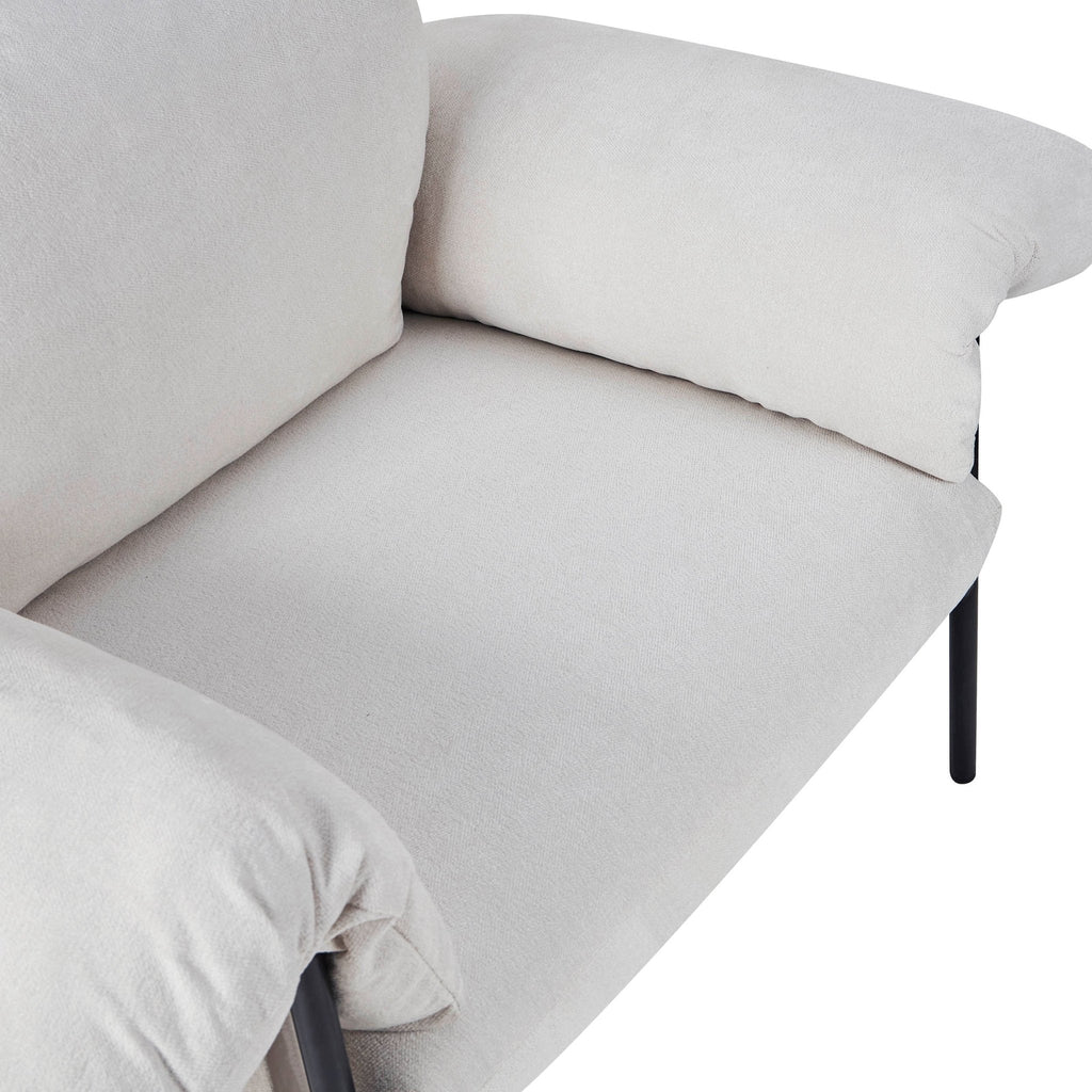 Fauteuil d'appoint décontracté en chenille ivoire avec silhouette décontractée pour le salon
