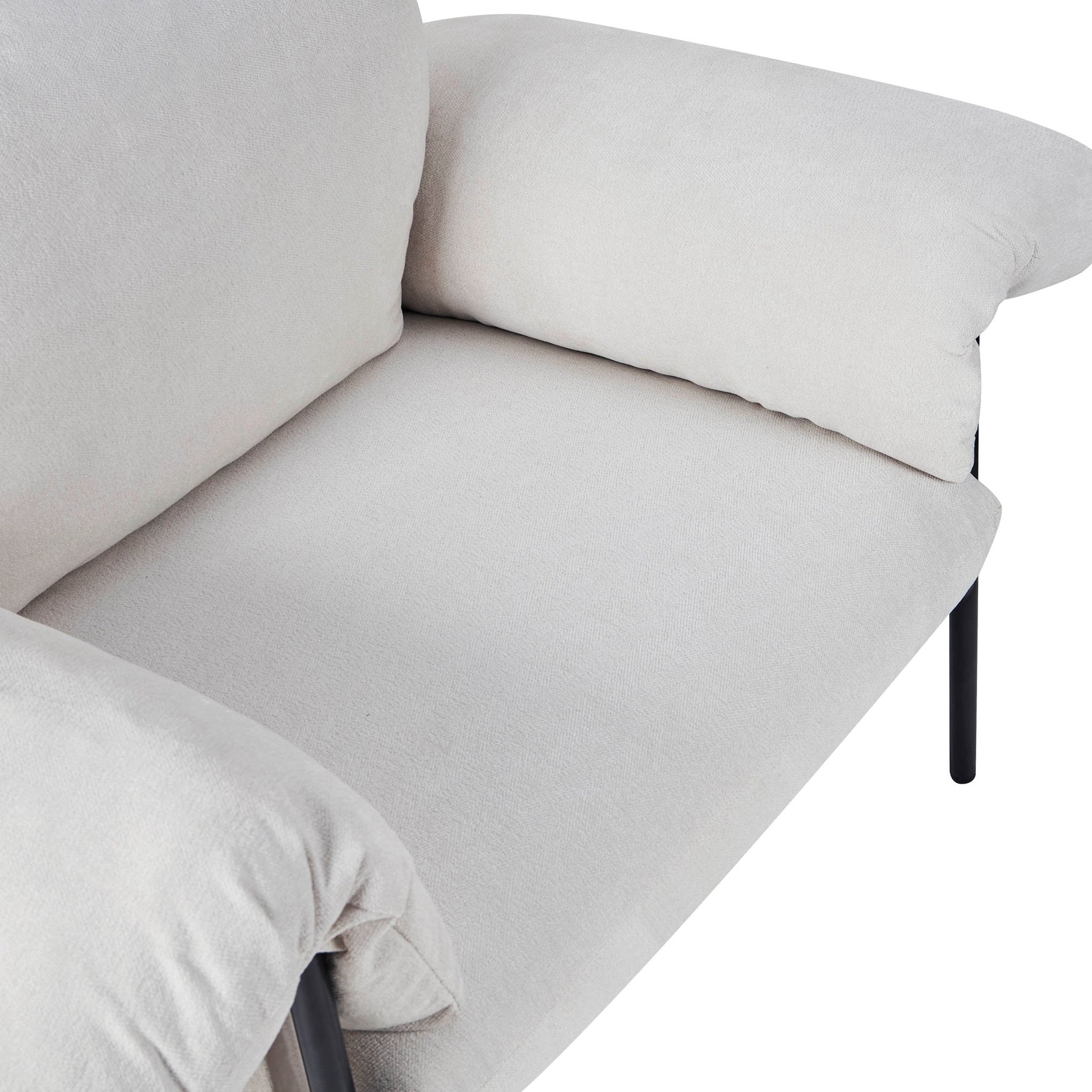 Fauteuil d'appoint décontracté en chenille ivoire avec silhouette décontractée pour le salon