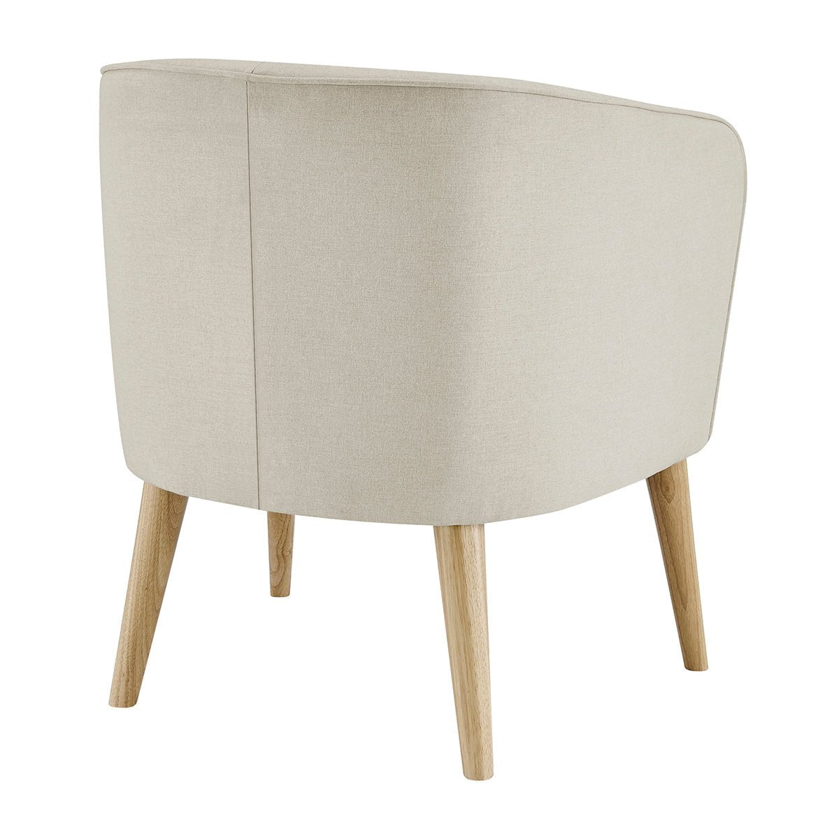 Fauteuil d'appoint scandinave en lin naturel avec cadre en bois classique pour salon