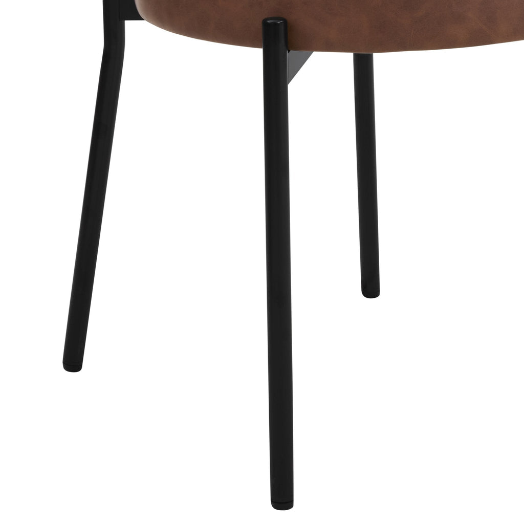 Chaise de salle à manger moderne en similicuir tanné avec dossier arrondi