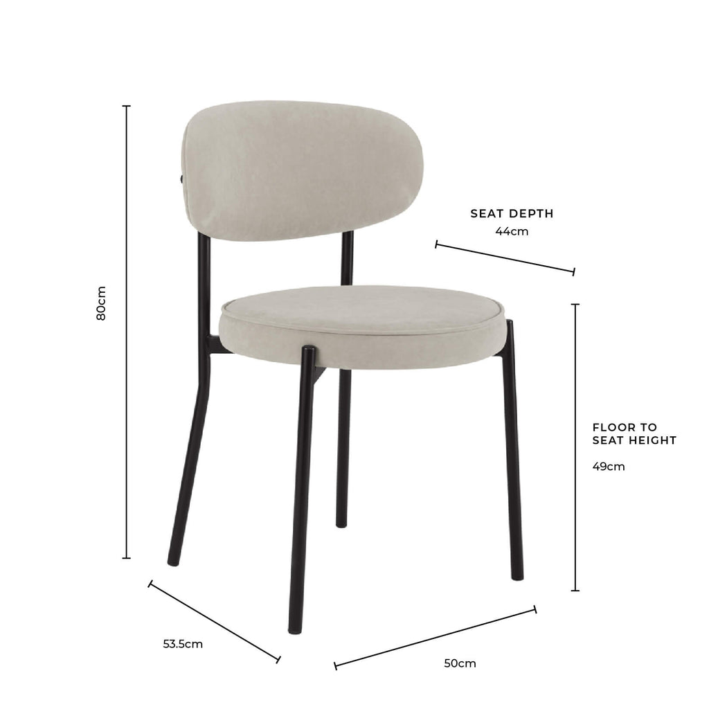 Chaise de salle à manger moderne en similicuir tanné avec dossier arrondi