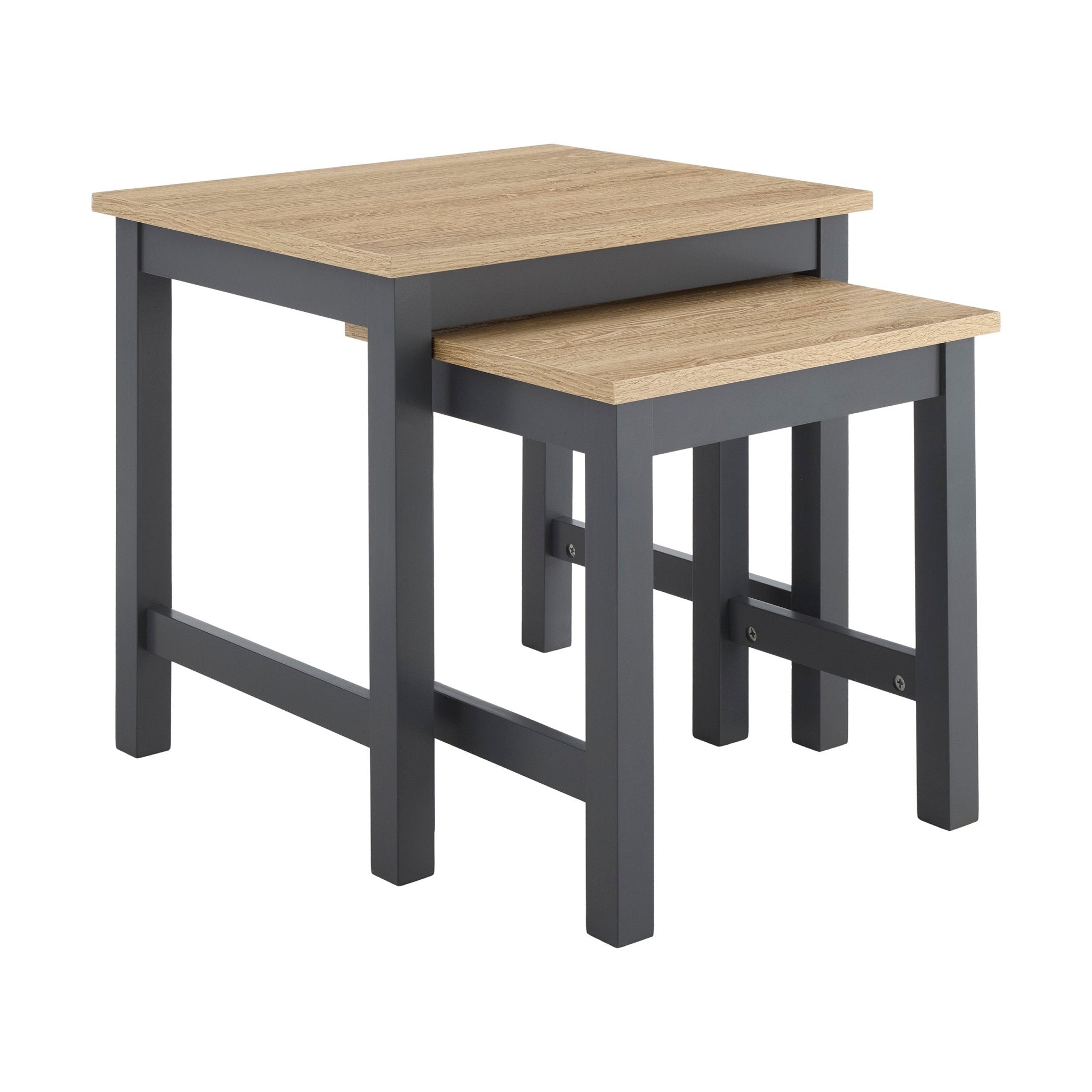 Table d'appoint minimaliste peinte au fusain au design compact pour le salon