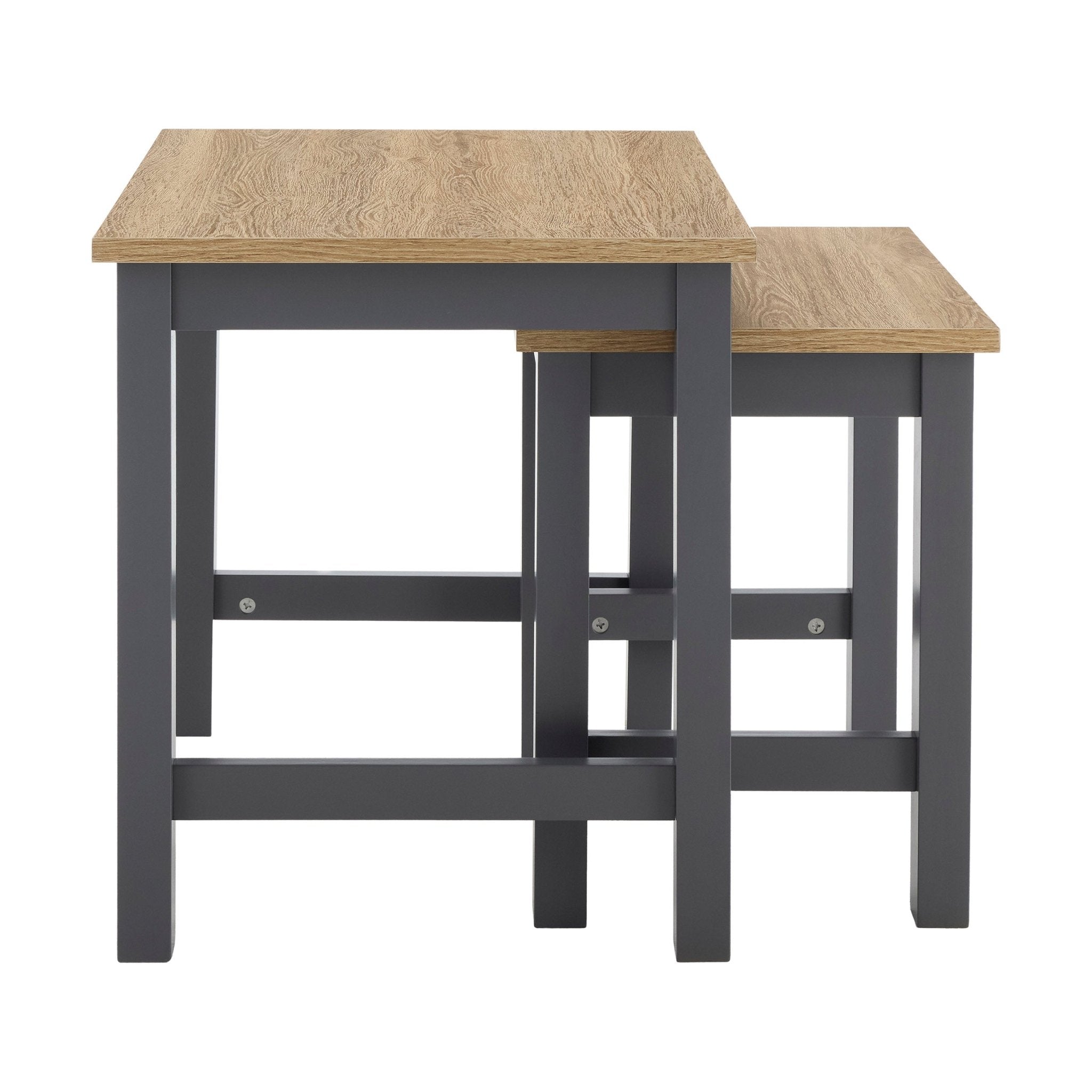 Table d'appoint minimaliste peinte au fusain au design compact pour le salon