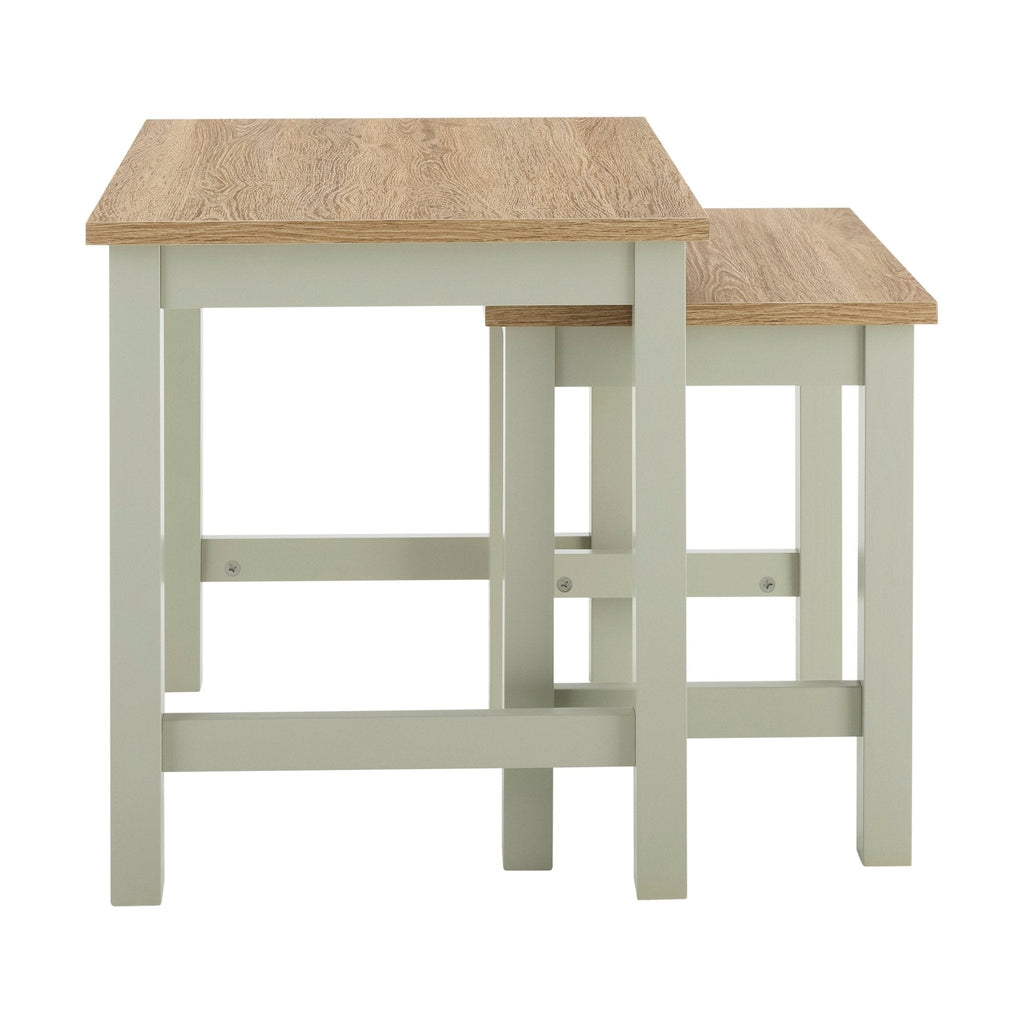 Table d'appoint minimaliste vert sauge avec design compact pour salon