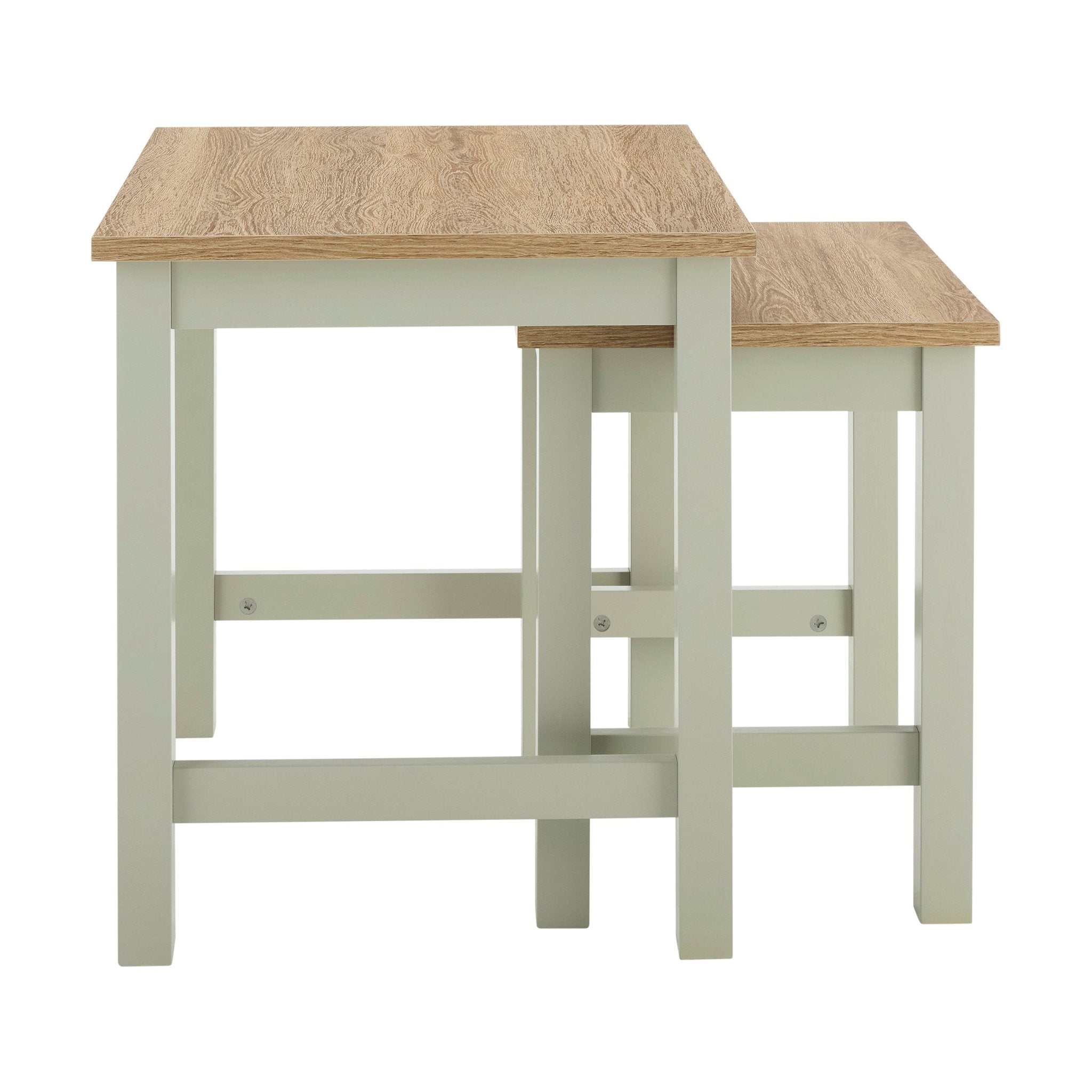 Table d'appoint minimaliste vert sauge avec design compact pour salon
