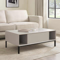 Table basse taupe contemporaine avec étagère ouverte pour le rangement dans le salon
