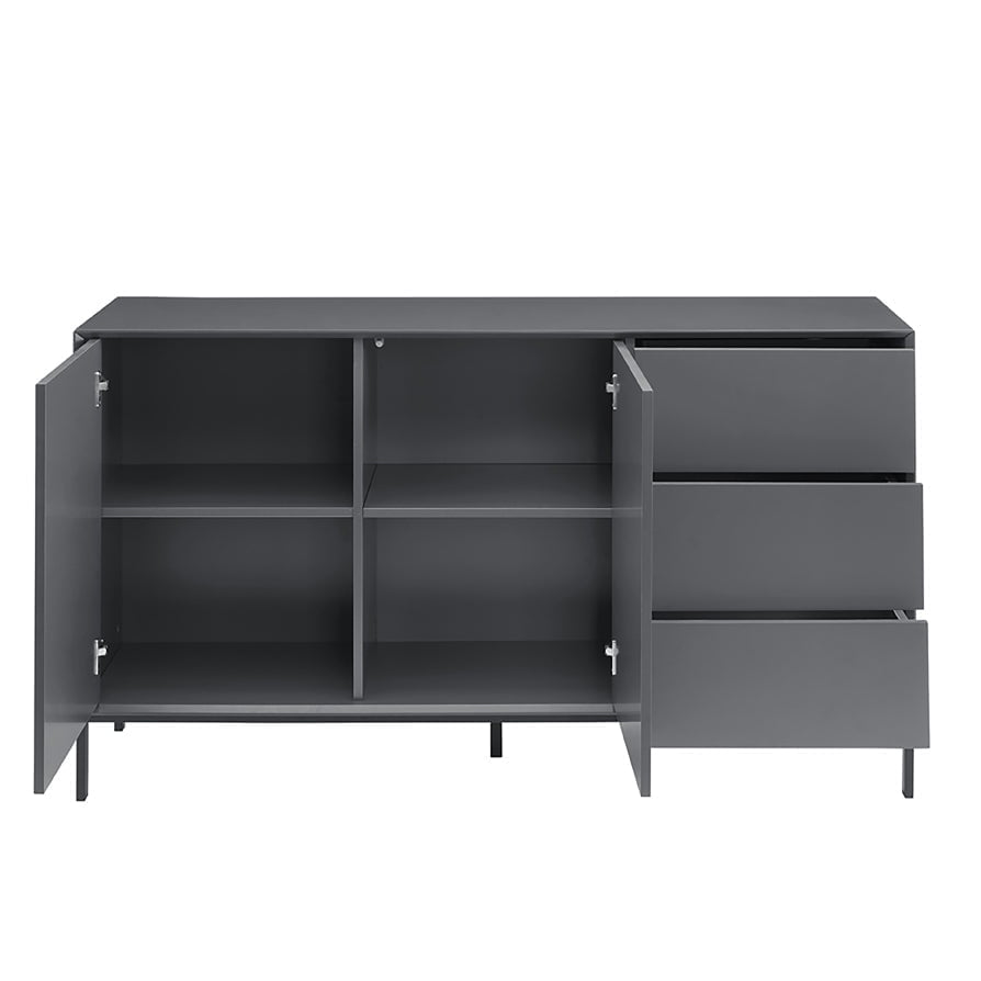 Grand buffet contemporain anthracite avec tiroirs pour le salon