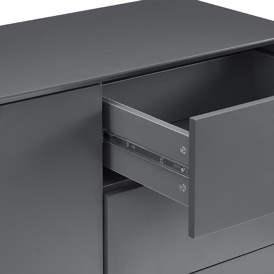 Grand buffet contemporain anthracite avec tiroirs pour le salon