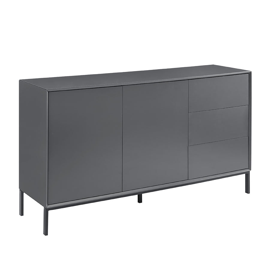 Grand buffet contemporain anthracite avec tiroirs pour le salon