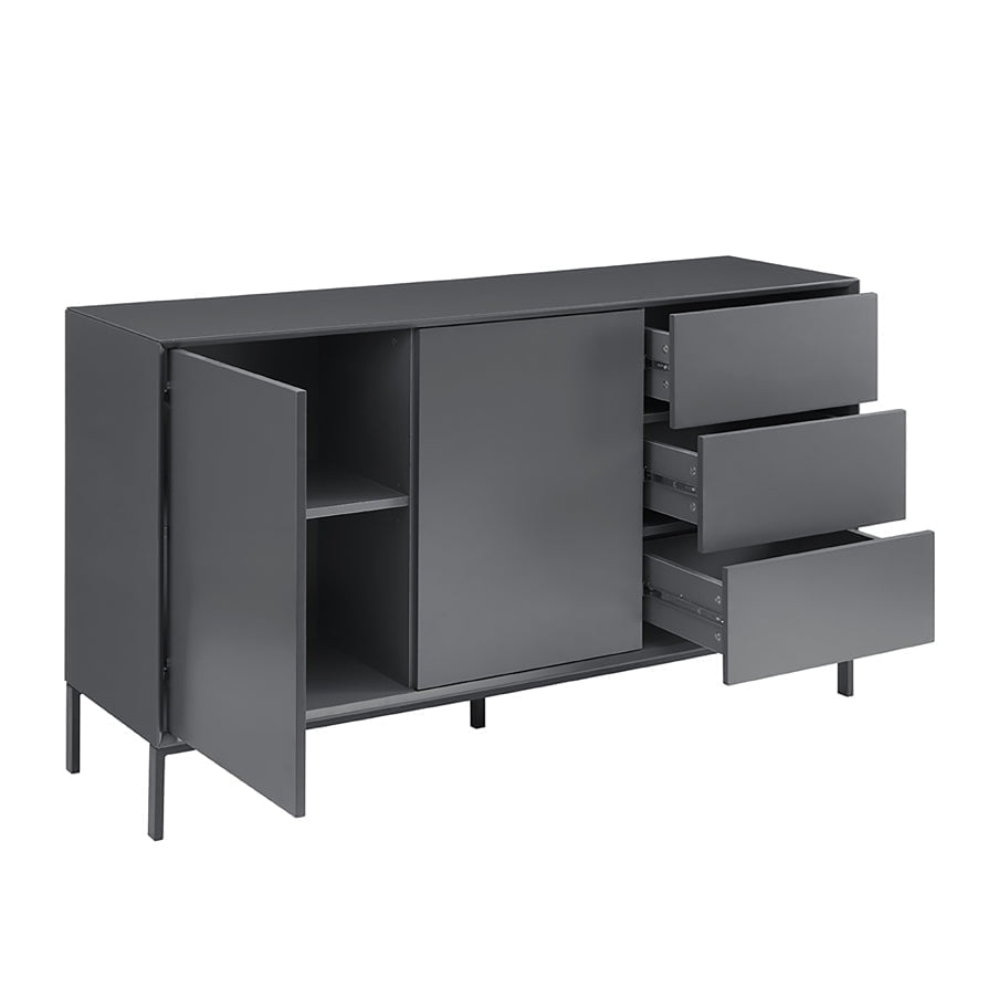 Grand buffet contemporain anthracite avec tiroirs pour le salon