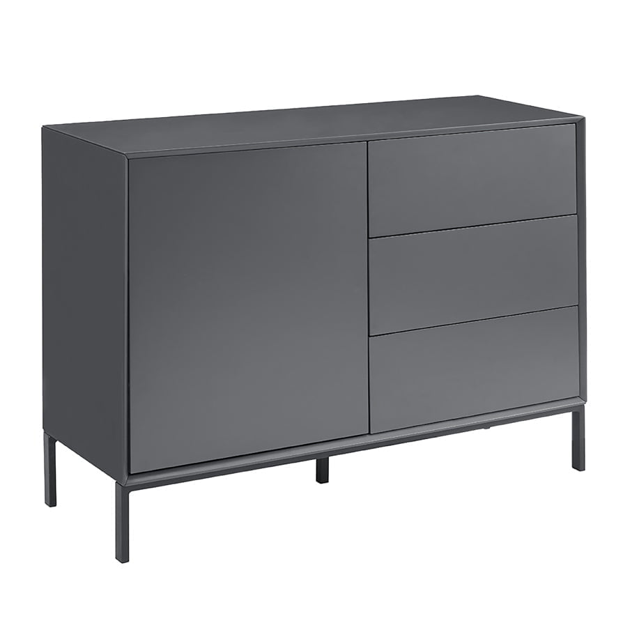 Buffet contemporain en charbon de bois avec tiroirs pour salon
