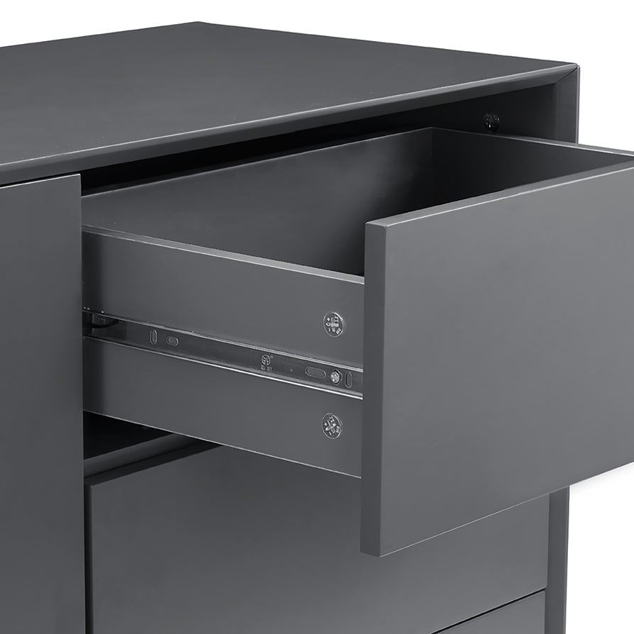 Buffet contemporain en charbon de bois avec tiroirs pour salon
