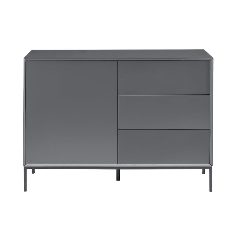 Buffet contemporain en charbon de bois avec tiroirs pour salon