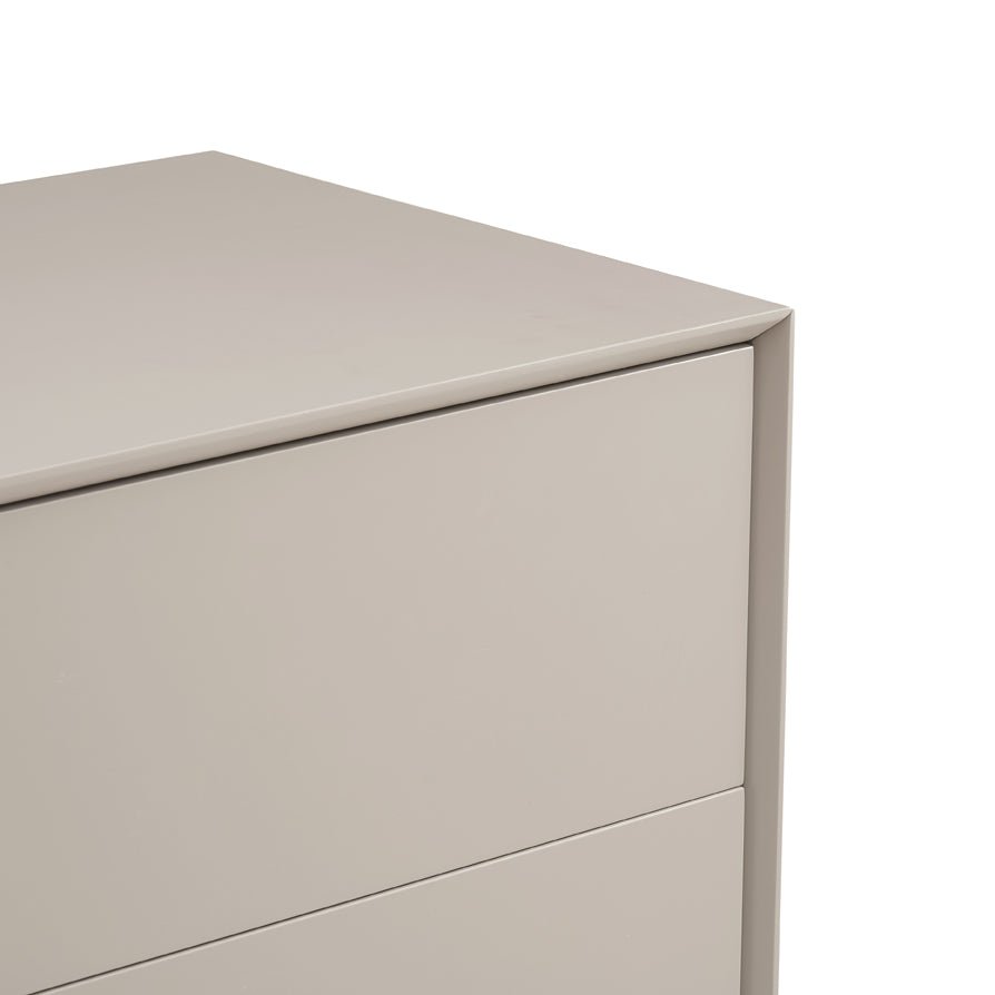 Buffet bas taupe contemporain avec tiroirs pour salon
