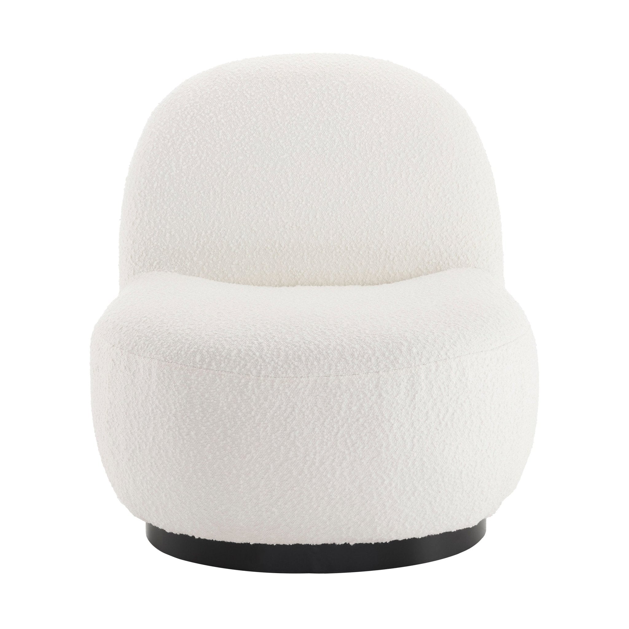Fauteuil d'appoint contemporain en bouclette ivoire au design compact pour le salon