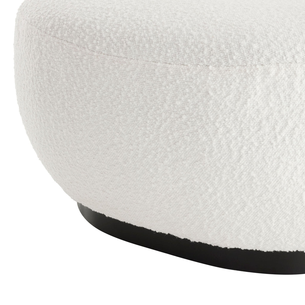 Fauteuil d'appoint contemporain en bouclette ivoire au design compact pour le salon