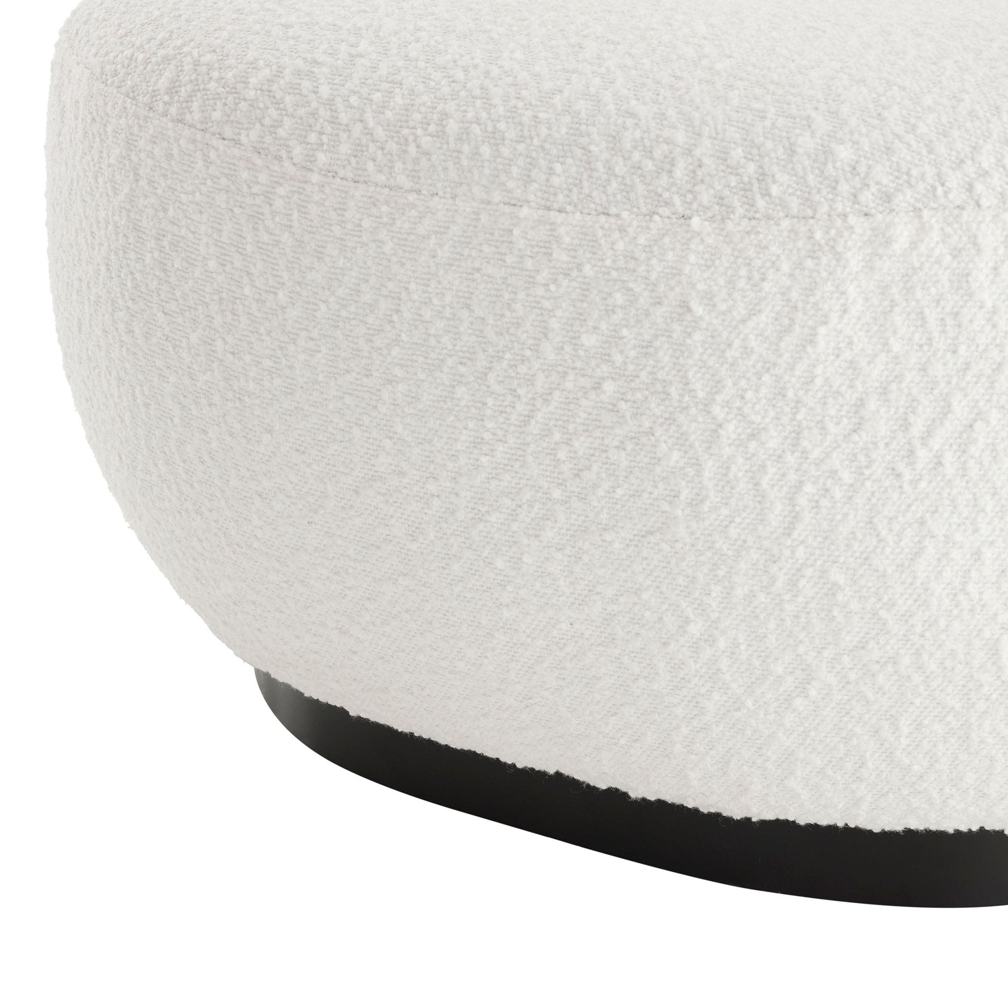 Fauteuil d'appoint contemporain en bouclette ivoire au design compact pour le salon