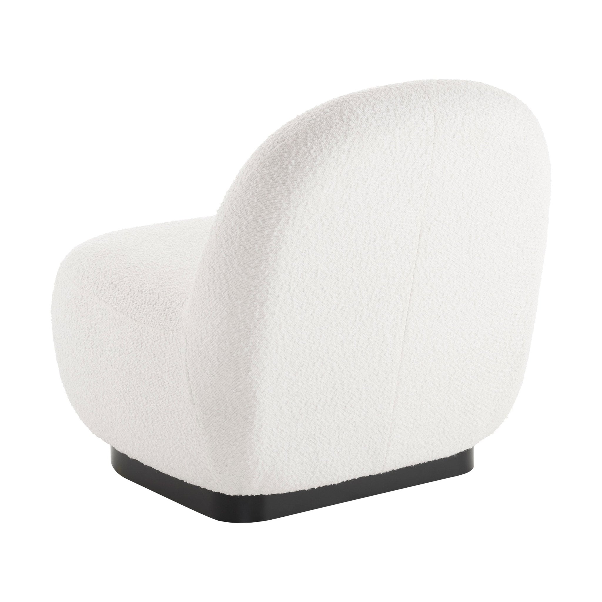 Fauteuil d'appoint contemporain en bouclette ivoire au design compact pour le salon