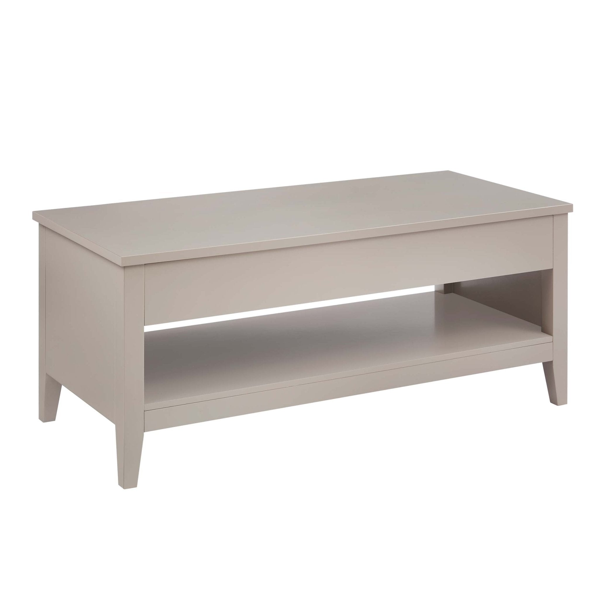 Table basse relevable galet moderne avec rangement caché pour salon