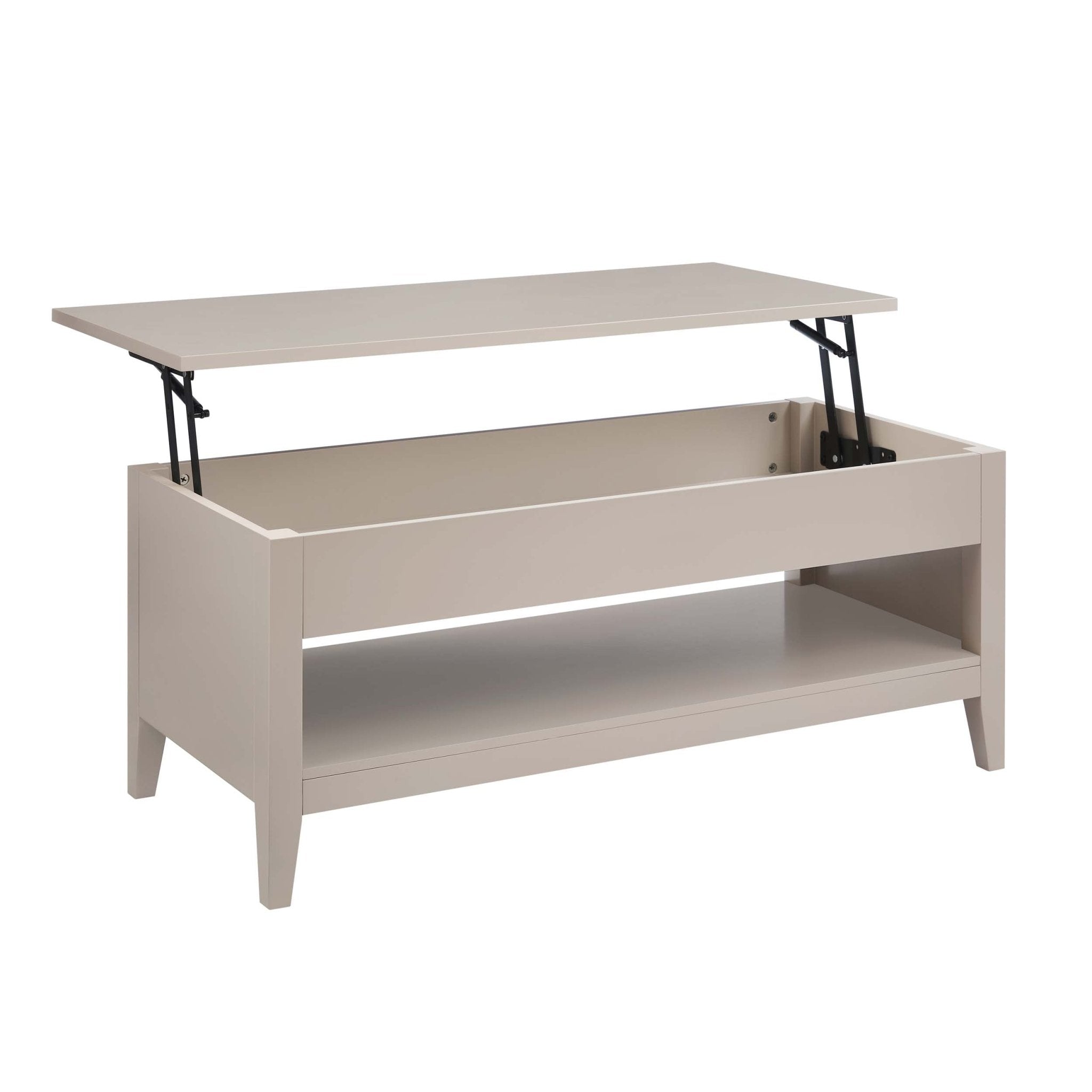 Table basse relevable galet moderne avec rangement caché pour salon