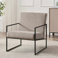 Fauteuil d'appoint moderne en tissu taupe avec design peu encombrant pour salon