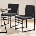 Chaise de salle à manger moderne en velours anthracite avec structure en métal noir