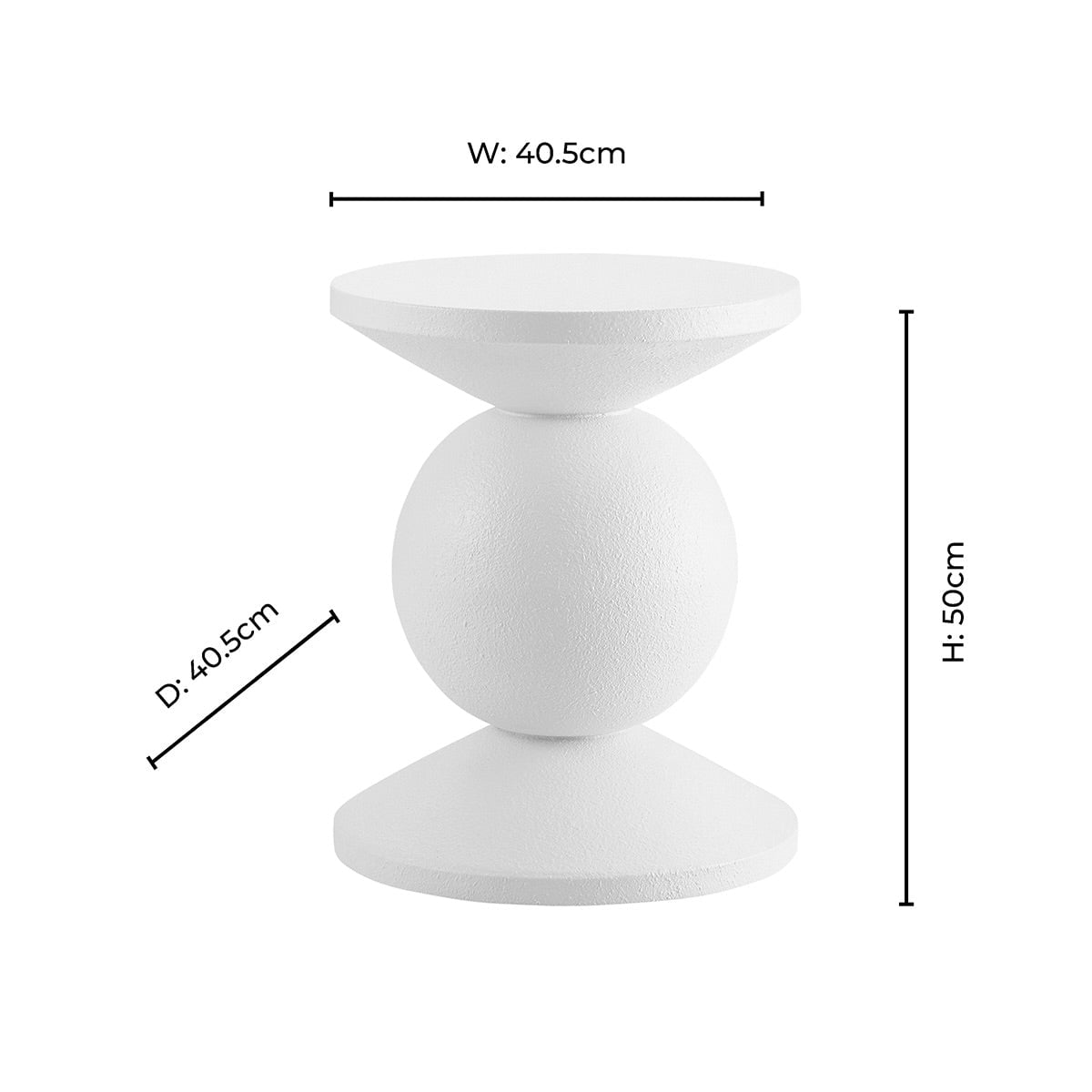Table d'appoint bohème blanc cassé tressée avec finition texturée pour salon