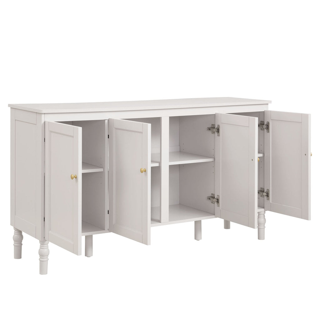 Buffet classique gris pierre à 4 portes pour salon
