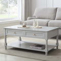 Table basse grise claire classique peinte avec tiroir de rangement pour le salon