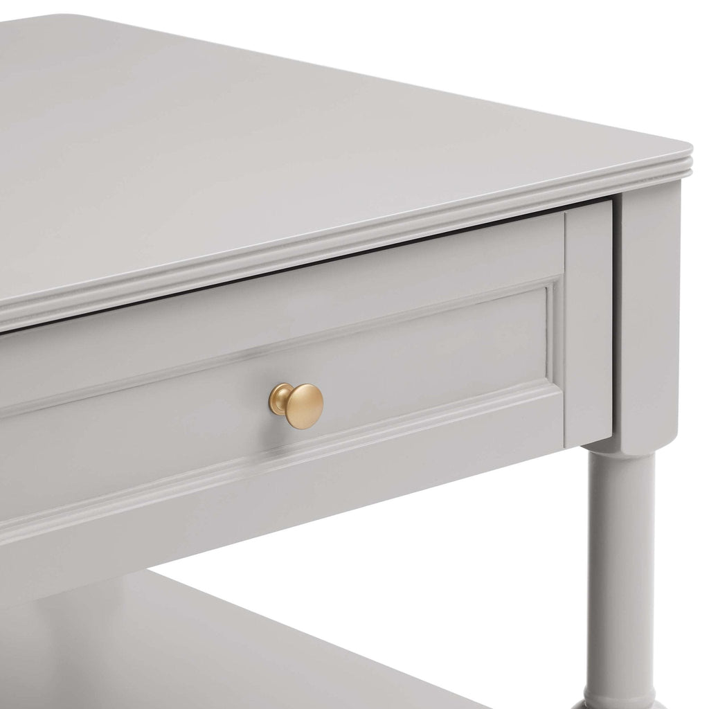 Table basse grise claire classique peinte avec tiroir de rangement pour le salon
