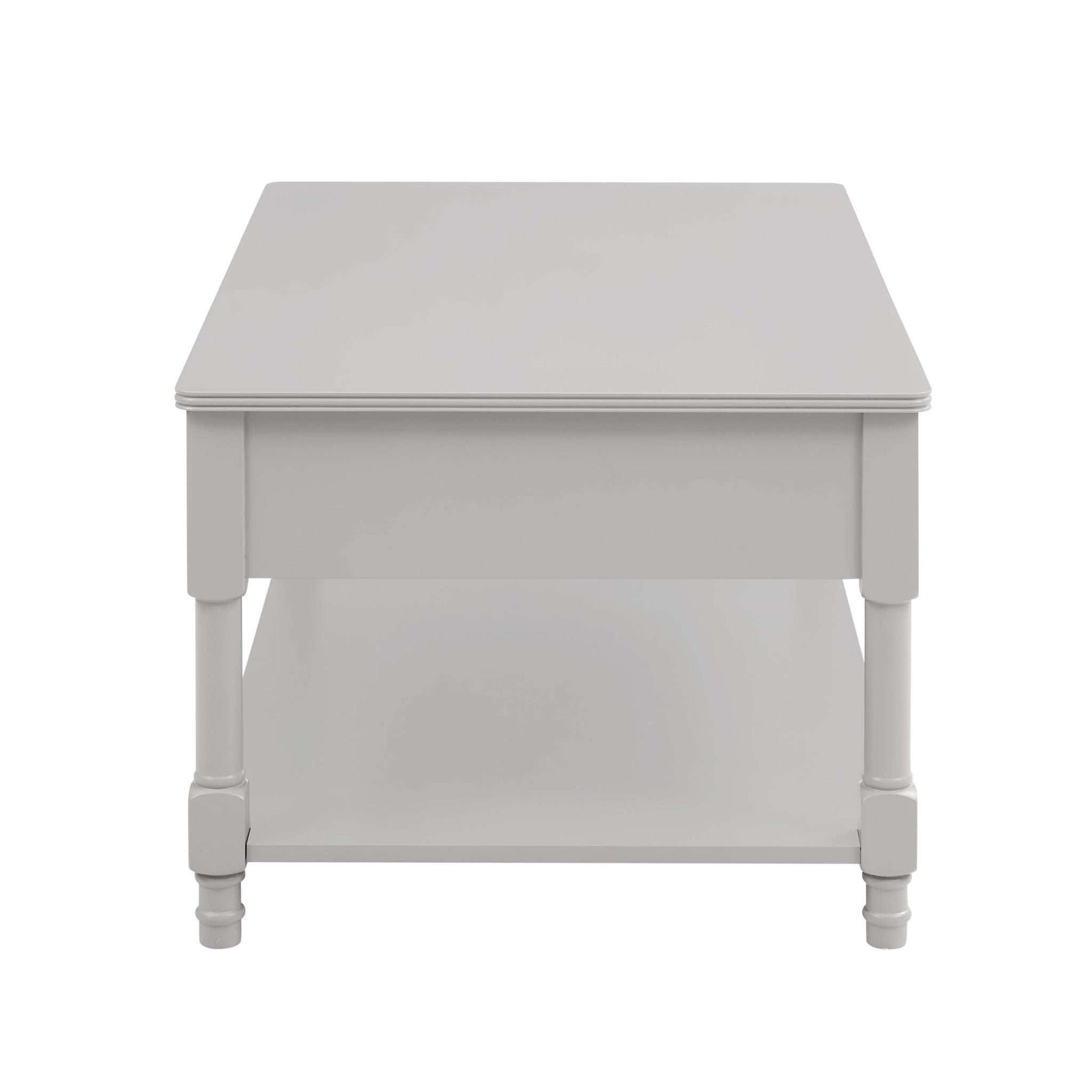 Table basse grise claire classique peinte avec tiroir de rangement pour le salon