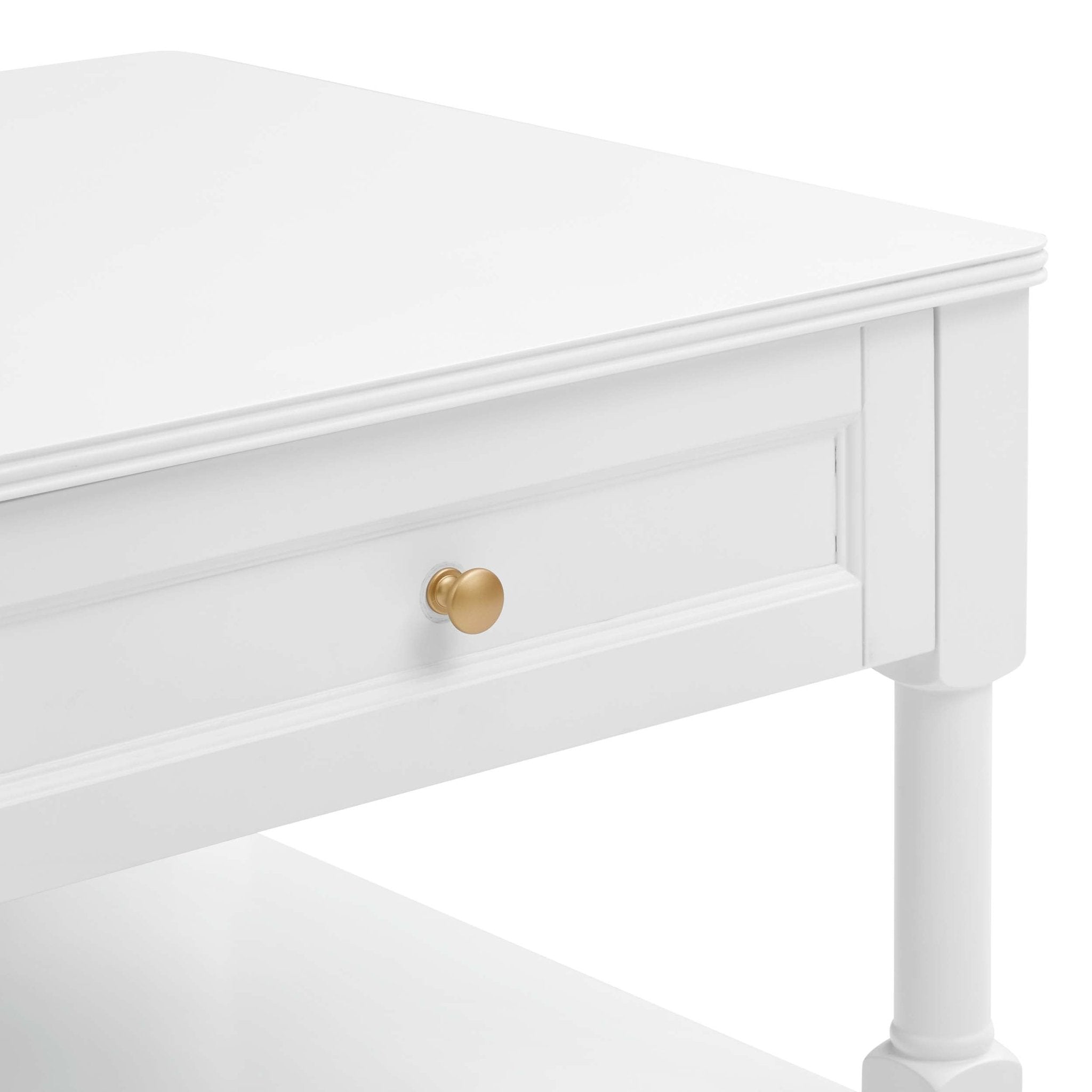 Table basse classique blanc chaud peinte avec tiroirs de rangement pour salon