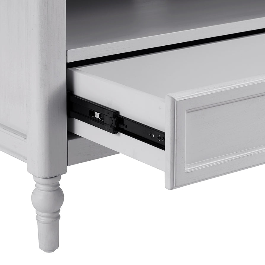Meuble TV d'angle classique peint en effet pierre délavée pour téléviseurs jusqu'à 40 pouces, pour salon