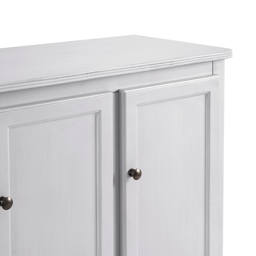 Bahut classique à 4 portes avec finition aspect pierre lavée pour salon