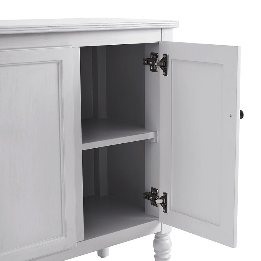 Bahut classique à 4 portes avec finition aspect pierre lavée pour salon