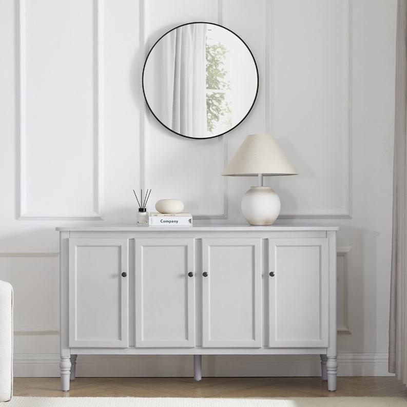 Bahut classique à 4 portes avec finition aspect pierre lavée pour salon