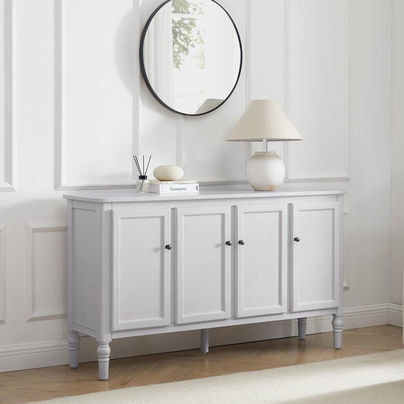 Bahut classique à 4 portes avec finition aspect pierre lavée pour salon