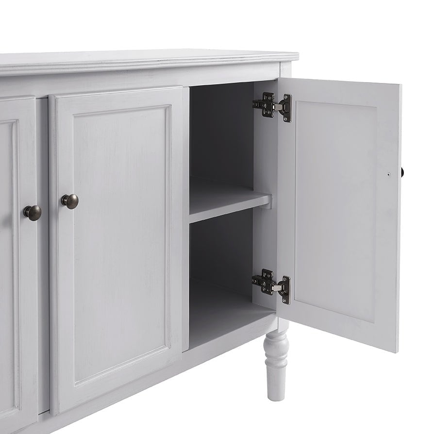 Bahut classique à 4 portes avec finition aspect pierre lavée pour salon