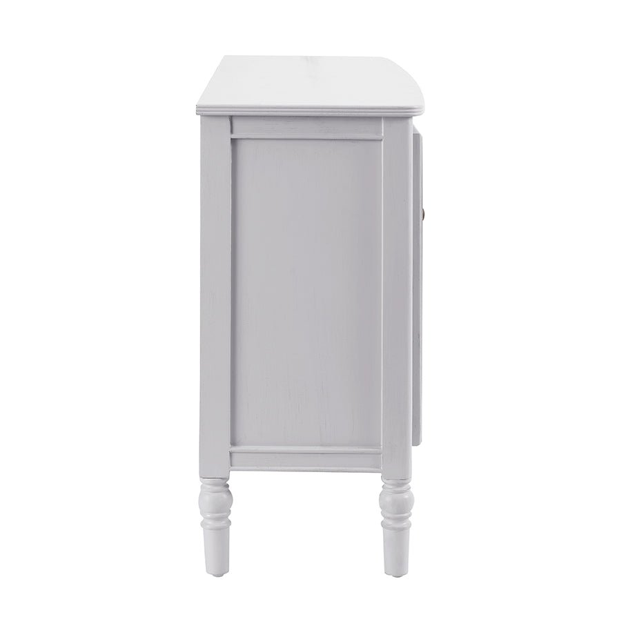 Bahut classique à 4 portes avec finition aspect pierre lavée pour salon