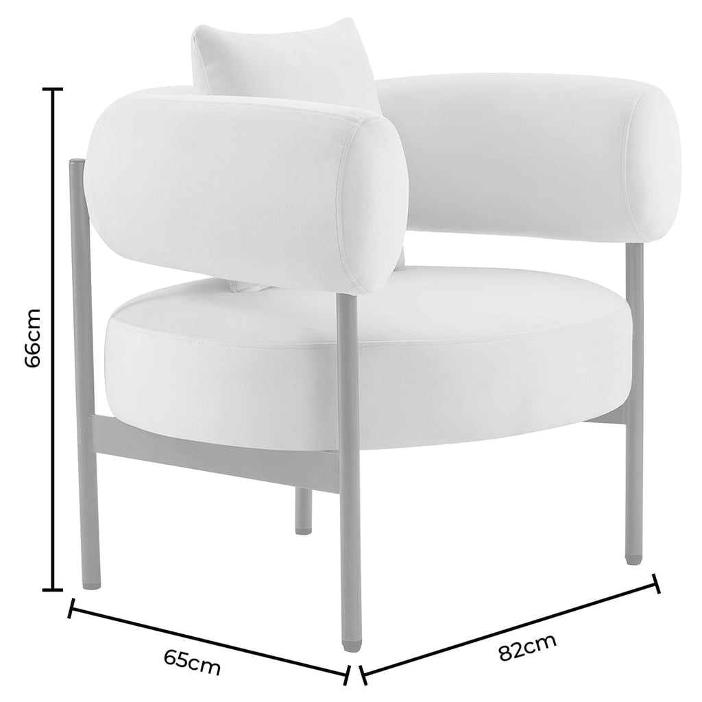 Fauteuil d'appoint contemporain en velours Ink avec dossier incurvé pour salon