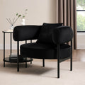 Fauteuil d'appoint contemporain en velours Ink avec dossier incurvé pour salon