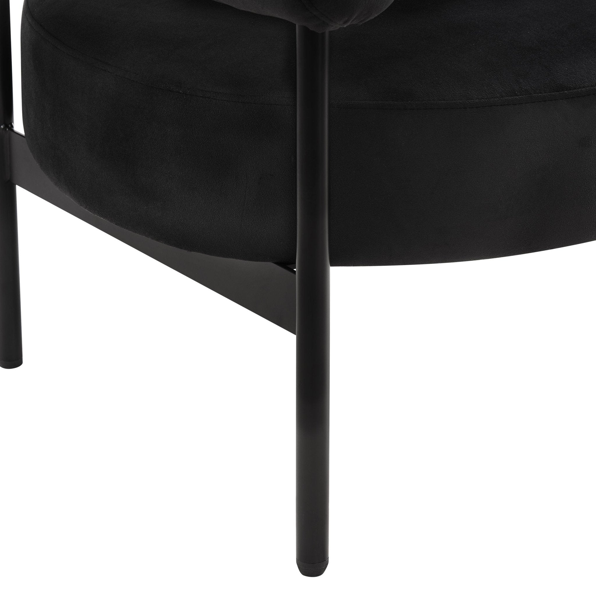 Fauteuil d'appoint contemporain en velours Ink avec dossier incurvé pour salon