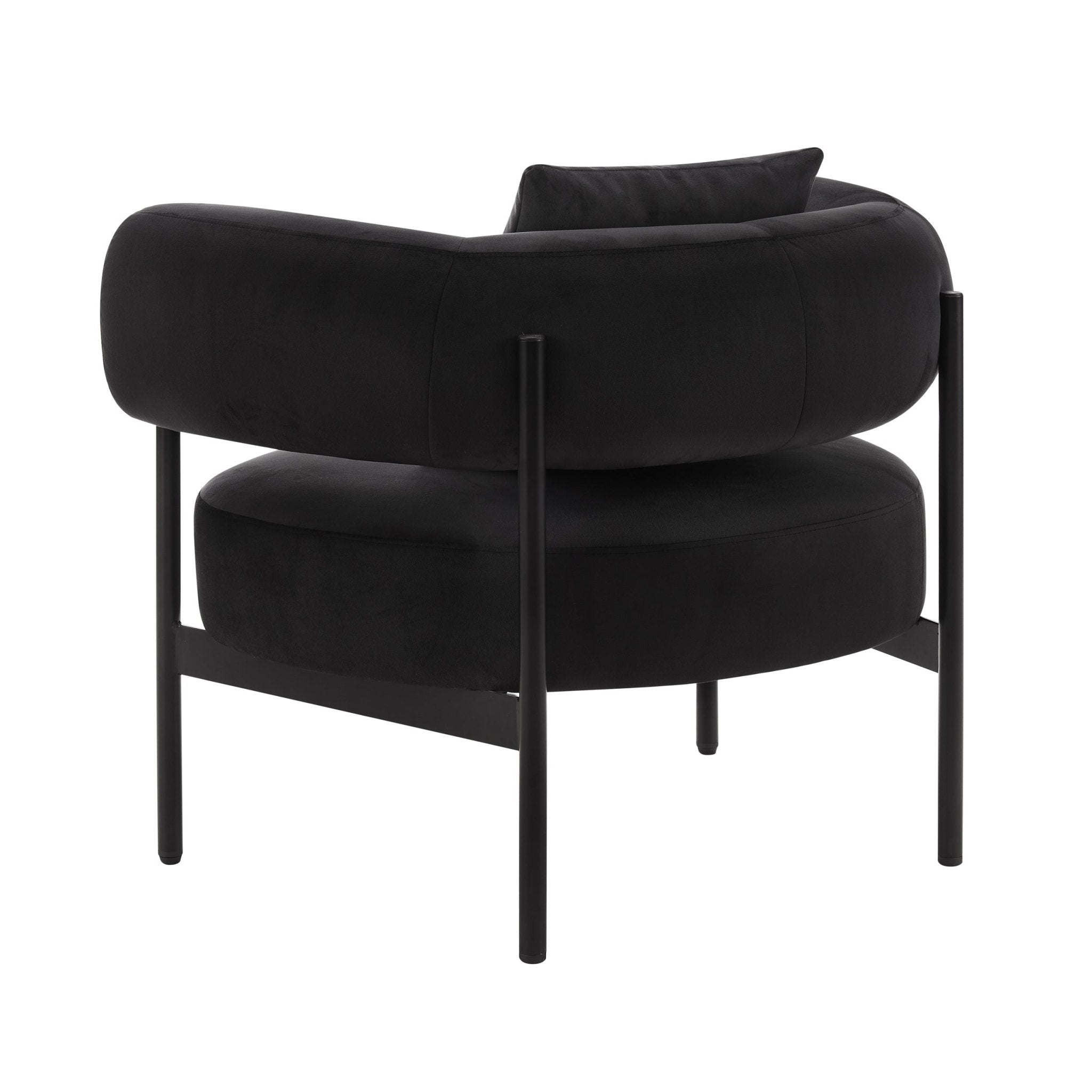 Fauteuil d'appoint contemporain en velours Ink avec dossier incurvé pour salon