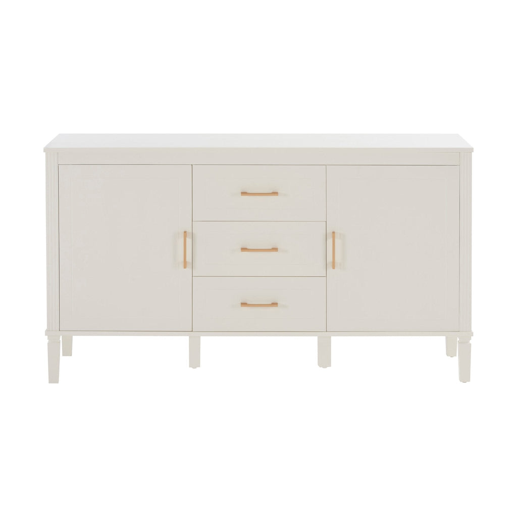 Buffet classique en bois peint, avec portes et tiroirs, pour salon